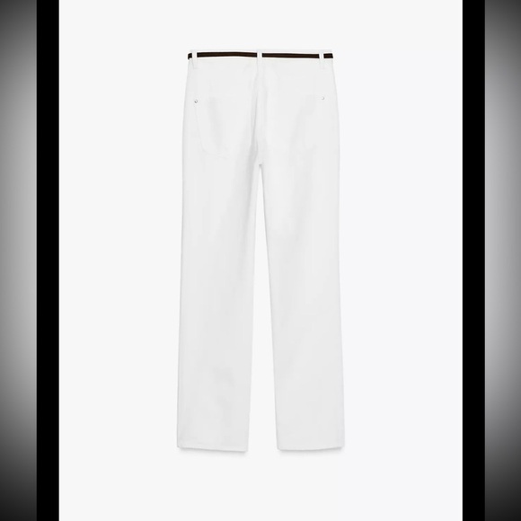 Z1975 HIGH-WAIST STRAIGHT FULL-LENGTH JEANS Sz 6 white - Picture 8 of 9